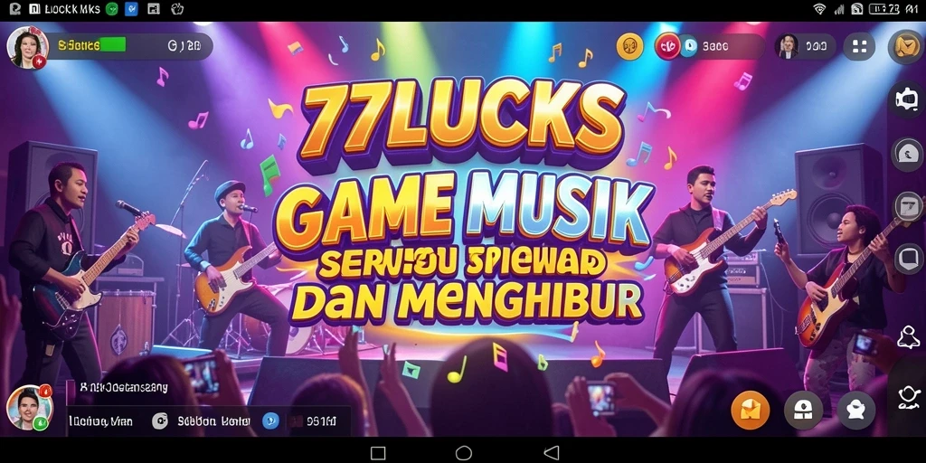 Screenshot gameplay <strong>77LUCKS</strong> menunjukkan tantangan musik yang menarik.