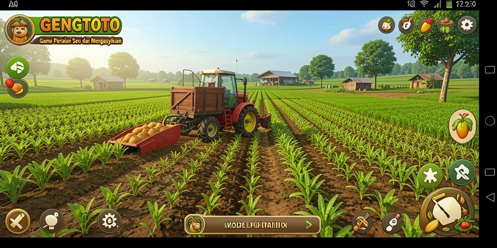 Screenshot gameplay GENGTOTO yang menunjukkan aktivitas pertanian.