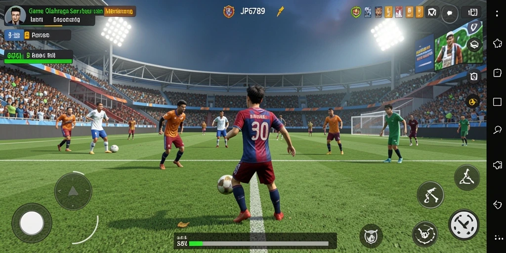 Tangkapan layar utama dari gameplay JP6789 yang menampilkan aksi olahraga.