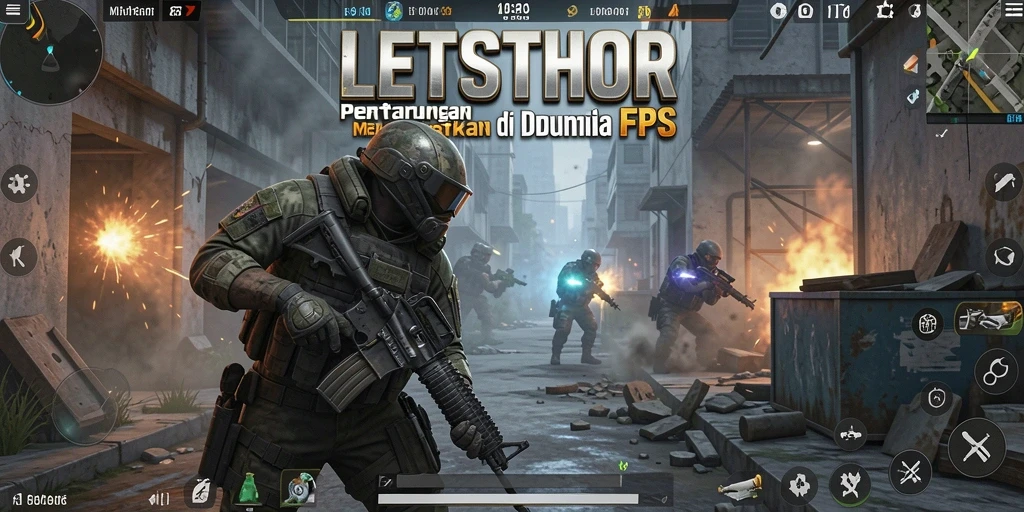 Tampilan gameplay LETSTHOR yang mendebarkan dan penuh aksi.