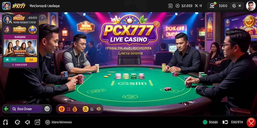 Tampilan permainan seru di PCX777 dengan dealer langsung.