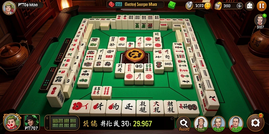 Tampilan menakjubkan dari gameplay Mahjong di PT707.