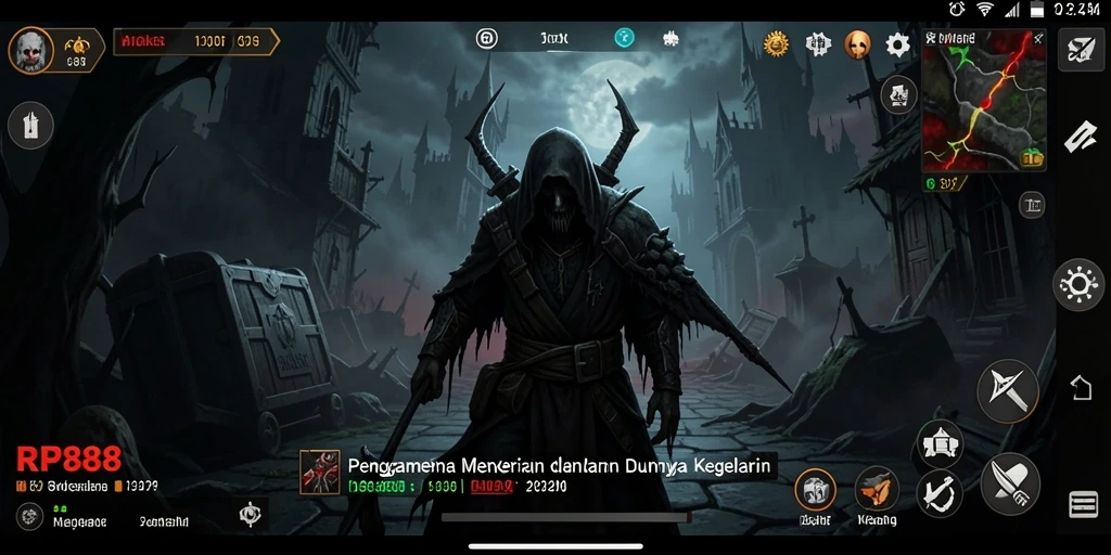 Screenshot gameplay RP888 menampilkan suasana Horror yang mencekam.