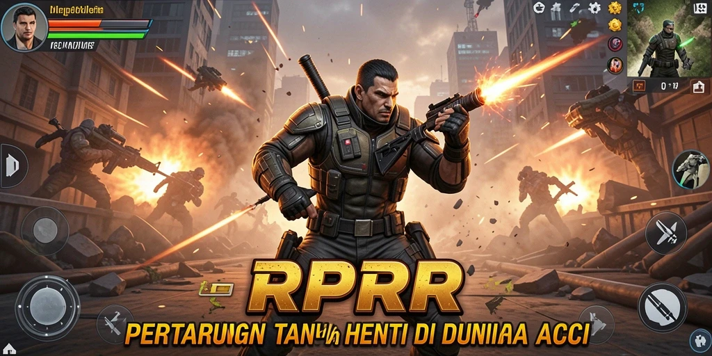 Screenshot gameplay RPRR menampilkan aksi pertarungan mendebarkan